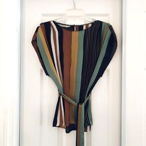 Zara Satin Blouse with waistband
